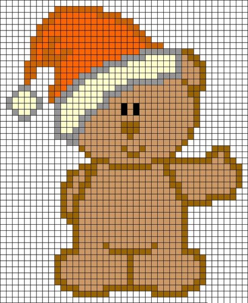 Рисование по клеточкам мишка