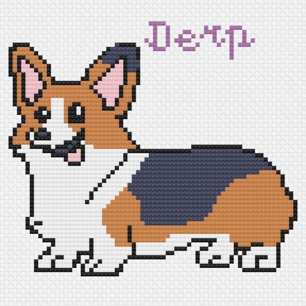 Вышивка крестом корги