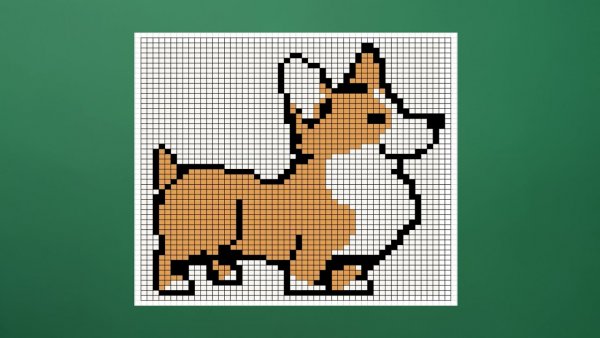 Рисование по клеточкам корги
