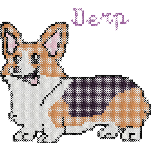 Схема вышивки вельш корги