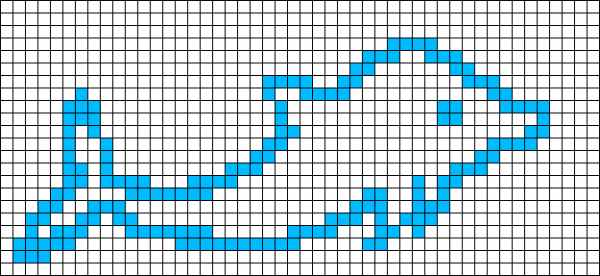 Рисунки по клеточкам в тетради Дельфин
