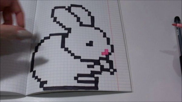 Нарисовать зайчика по клеткам