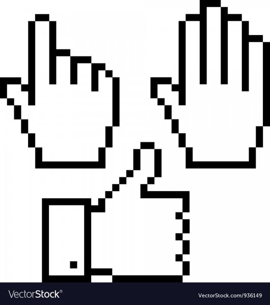 Пиксельная рука с пальцем