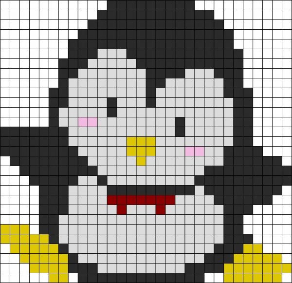 Пингвин по клеточкам маленький