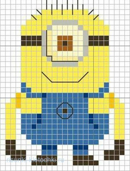 Схема миньона по клеточкам