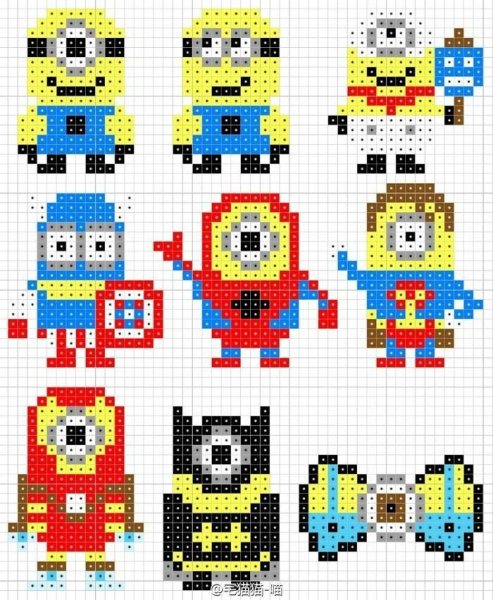 Схемы для термомозайки Миньоны