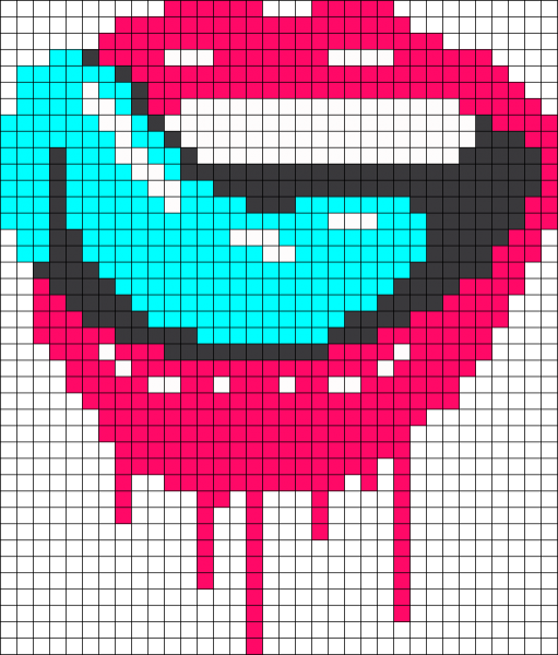 Губы по клеточкам в тетради