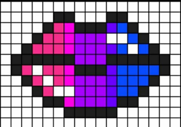 Губы по клеточкам в тетради