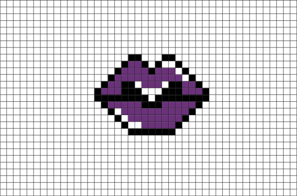 Рисунки по клеточкам фиолетовые