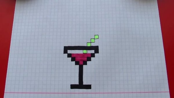 Наушники по клеточкам в тетради