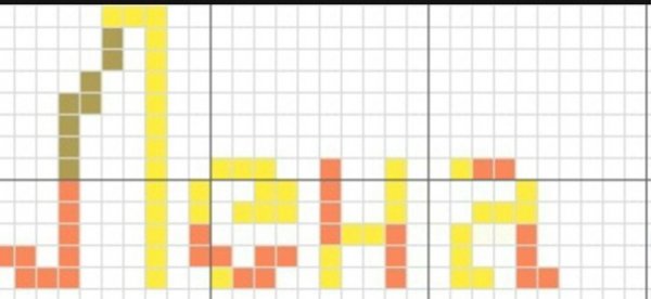 Рисунки по клеточкам имя Лена