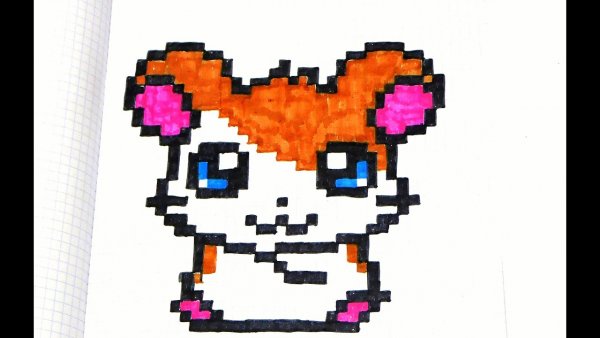 Рисование по клеточкам хомячок