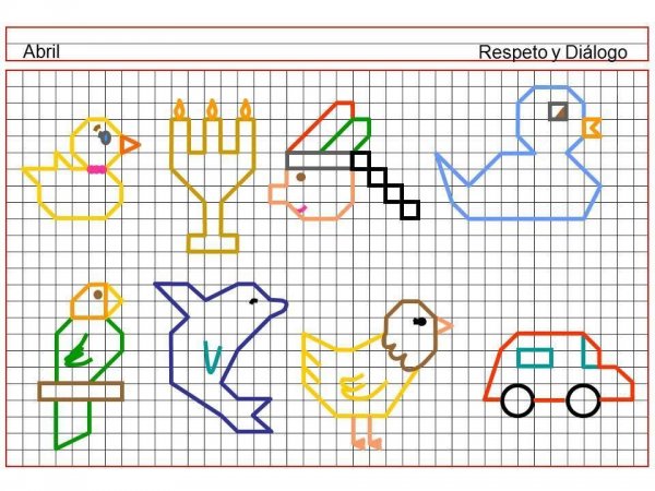 Карточки для рисования по клеткам