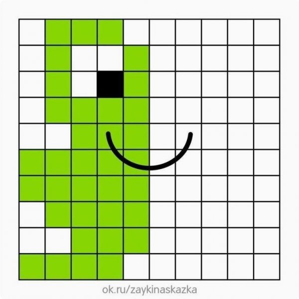 Дорисуй вторую половину по клеточкам