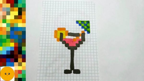 Рисование по клеточкам коктейль