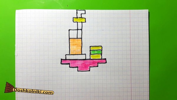 Рисунки по клеткам легкие коктейль