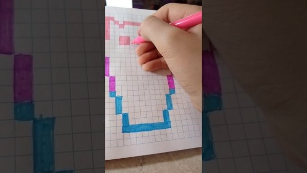 Как нарисовать коктейль по клеточкам