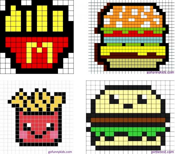 Рисунки по клеточкам малень
