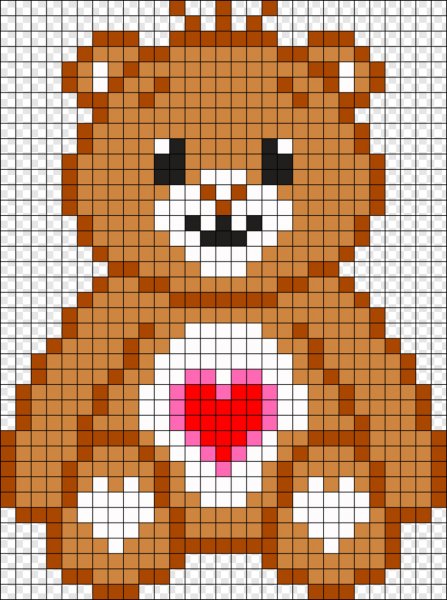 Рисование по клеточкам мишка