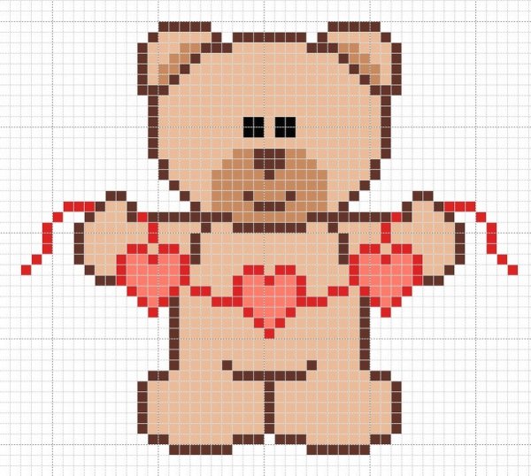 Рисование по клеточкам мишка