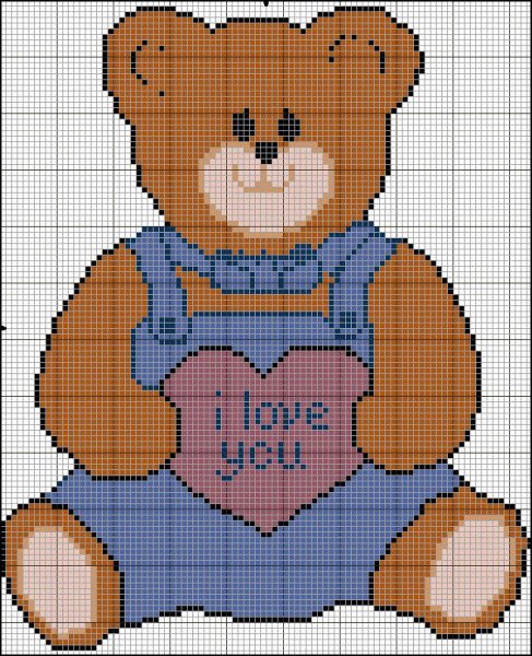 Рисование по клеточкам мишка