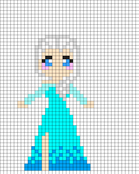 Рисование по клеточкам принцессы