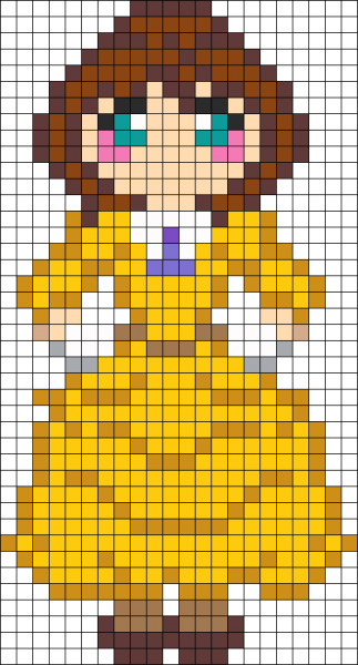 Рисование по клеточкам принцессы мини