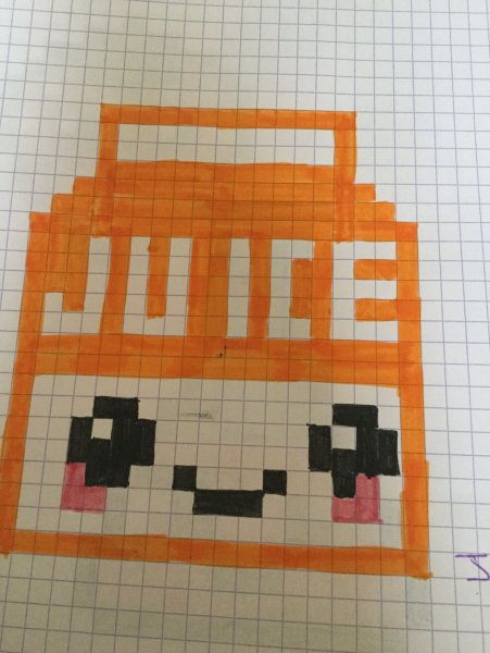 Оранжевые рисунки по клеткам