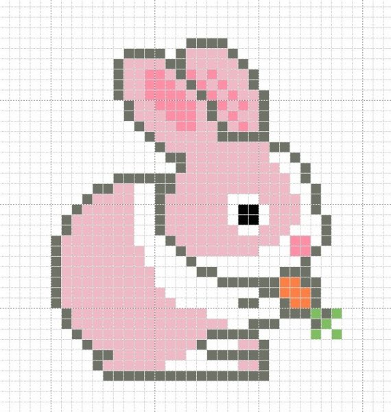 Рисунки по клеточкам зайчик