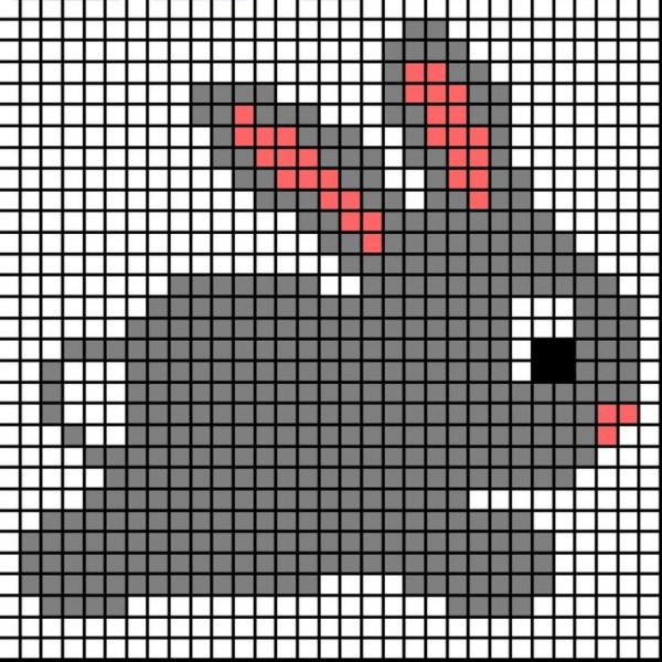 Заяц по клеточкам