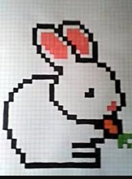 Рисунки по клеточкам в тетради кролик