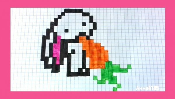 Рисование по клеточкам заяц