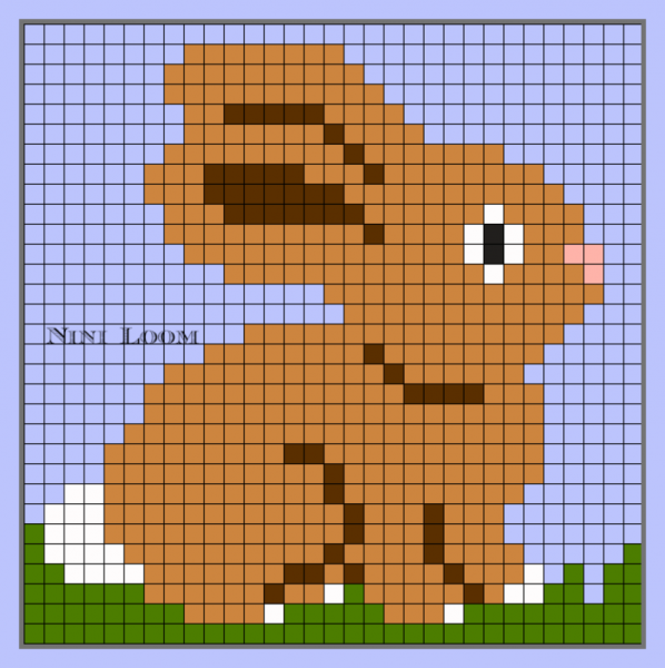 Кролик по клеточкам