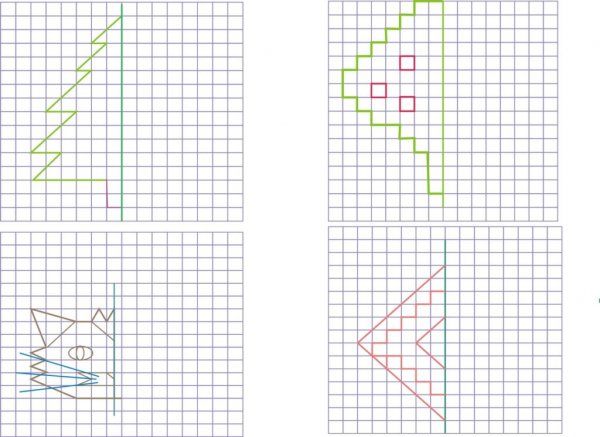 Симметричные фигуры по клеткам