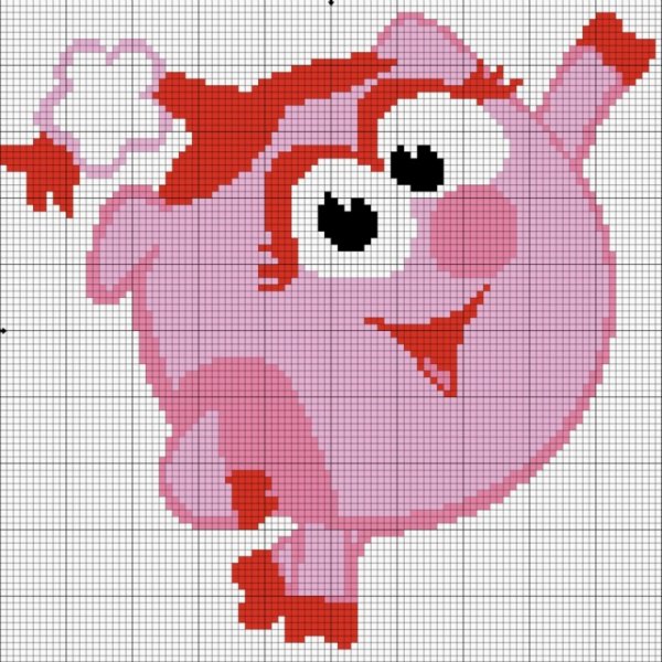 Схема вышивки Нюша Смешарики