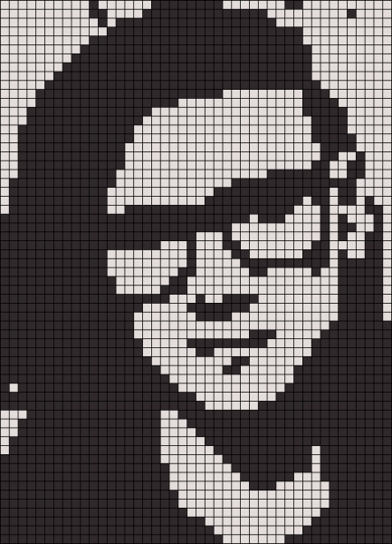 Пиксель арт черно белый