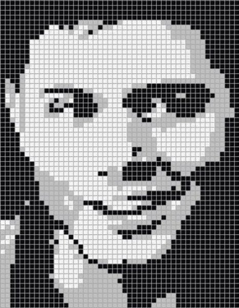 Портрет человека по клеточкам