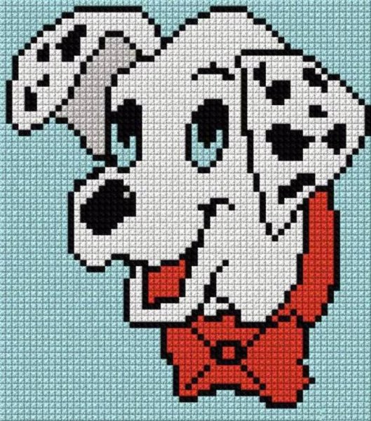 Рисование по клеточкам собачка