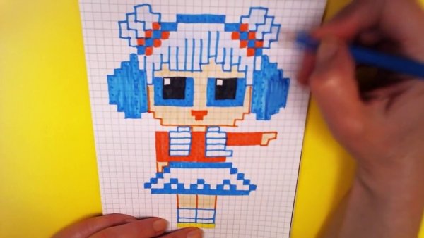 Кукла ЛОЛ по клеточкам