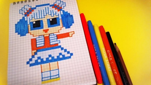 Кукла ЛОЛ по клеточкам