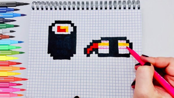 Рисунки по клеточкам роллы