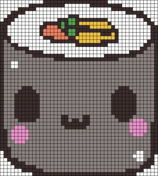 Суши по клеточкам в тетради