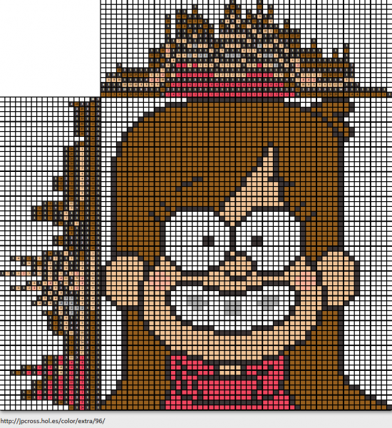 Мейбл из Гравити Фолз по клеточкам