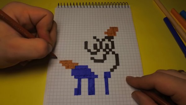 Диппер по клеточкам в тетради