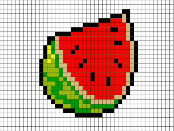 Рисование по клеточкам фрукты