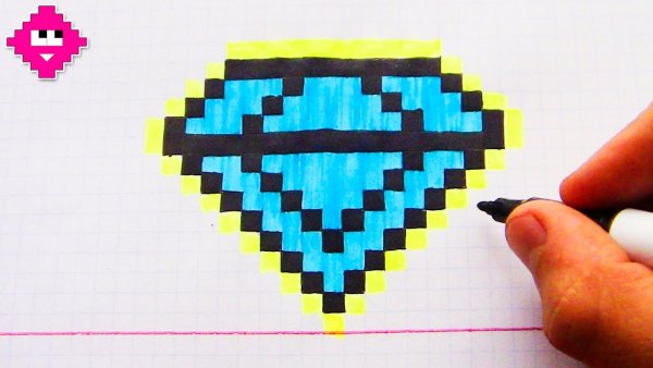 Бриллиант по клеточкам в тетради