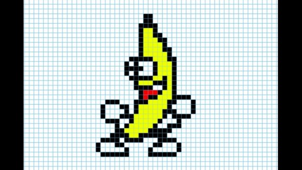 Рисование по клеточкам банан