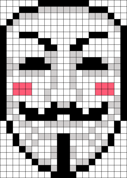 Маска Анонимуса по клеткам