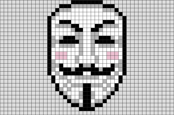 Маска Анонимуса по клеткам