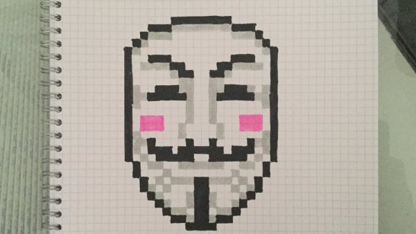 Маска Анонимуса по клеткам